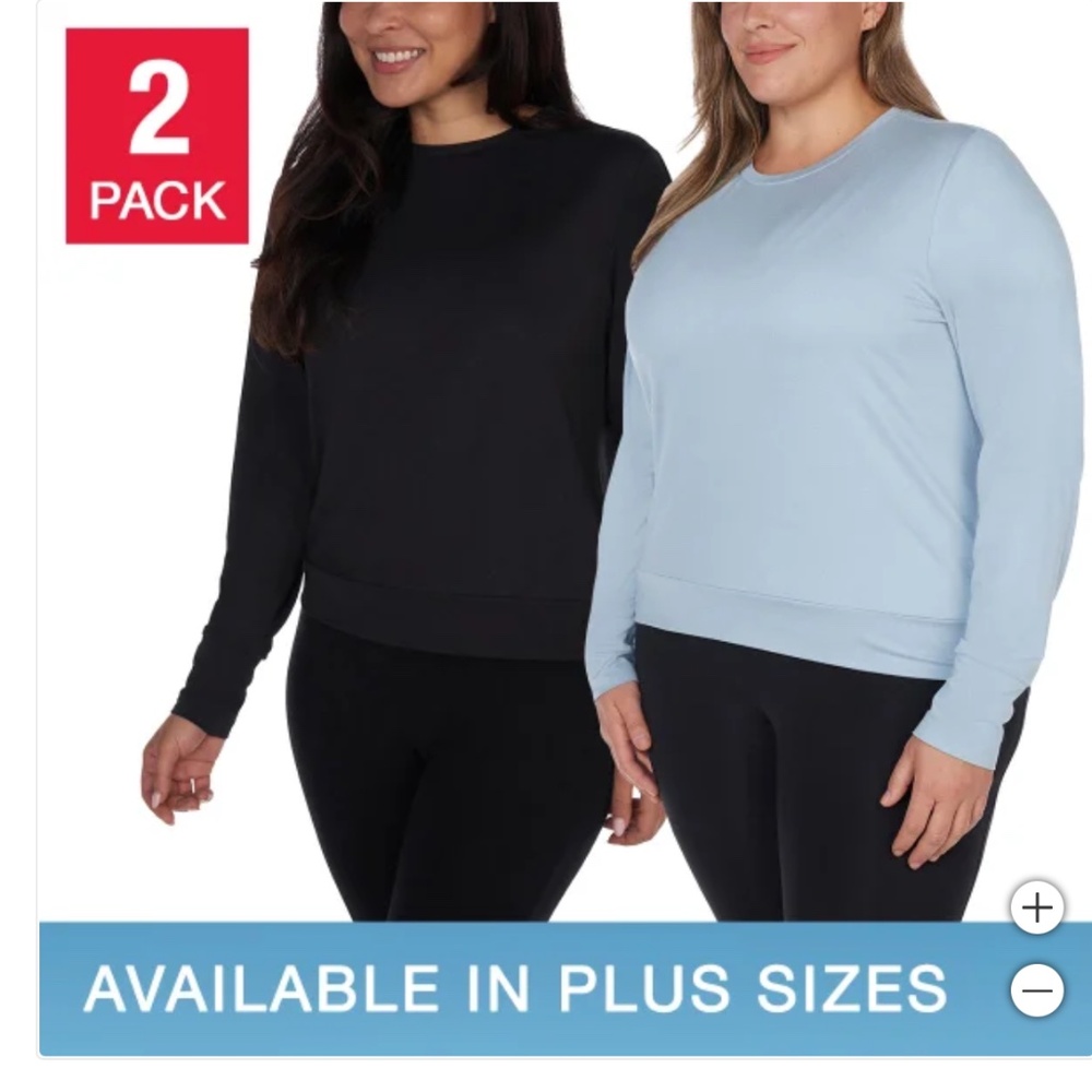 Lukka Lux Ladies' Long Sleeve Active Top, 2-pack NEW WITH TAG